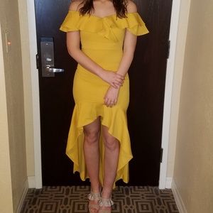 Mustard Yellow Ruffle Dress